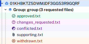 Request file icons after independent review